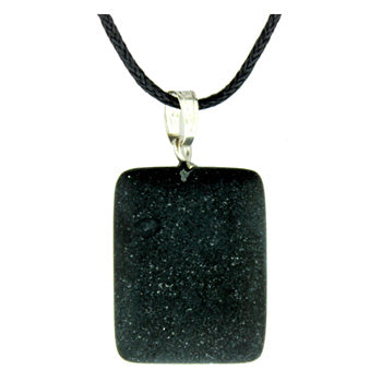 Frosted Black Stone Rectangle Pendants