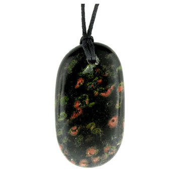 37-46mm Black Rose Jasper Oval Pendants