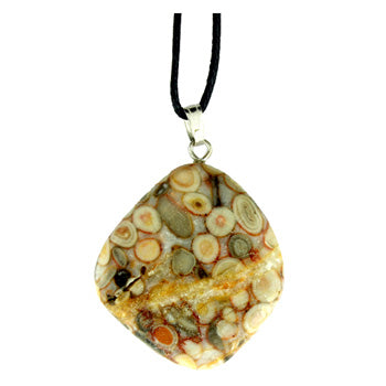 25-32mm Ocean Fossil Jasper Freeform Pendants