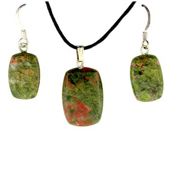 13X18/16X22mm Unakite Rectangle Pendants & Earrings