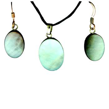 13/16mm Mother Of Pearl Oval Pendants & Earrings