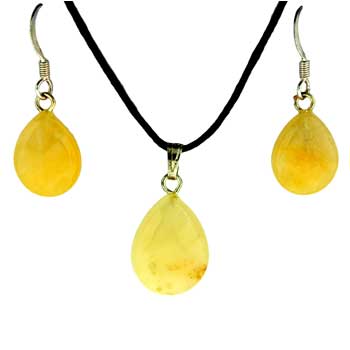 11X14/13X17mm Yellow Serpentine Pear Pendants & Earrings