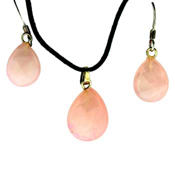 11X14/13X17mm Rose Quartz Pear Pendants & Earrings