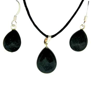 11X14/13X17mm Black Jasper Pear Pendants & Earrings