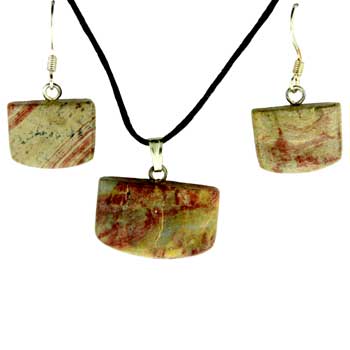 16X13/22X14mm Rainbow Zebra Jasper Tongue Pendants