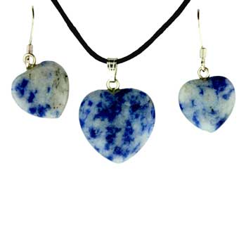 15 / 22mm Sodalite Brazil Heart Pendants & Earrings