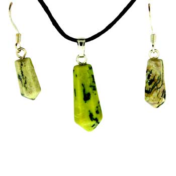 6X16/8X21mm Yellow Turquoise Jasper Taper Point Pendants & Earrings