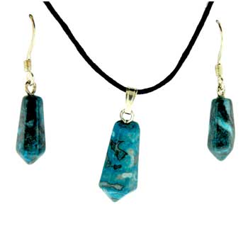 6X16/8X21mm Blue Laguna Lace Dyed Taper Point Pendants & Earrings