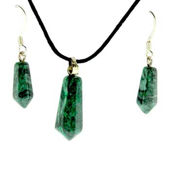 6X16/8X21mm Green Laguna Lace Dyed Taper Point Pendants & Earrings