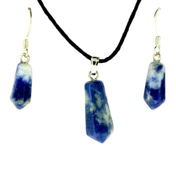 6X16/8X21mm Sodalite Brazil Taper Point Pendants & Earrings