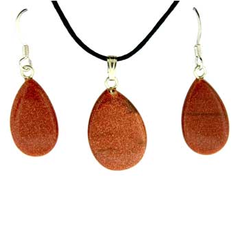 12X20/16X22mm Brown Goldstone Man Made Pear Pendants & Earrings