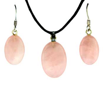 13X18/16X22mm Rose Quartz Oval Pendants & Earrings