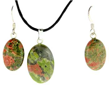13X18/16X22mm Unakite Oval Pendants & Earrings