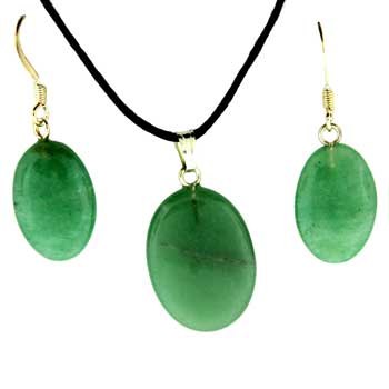 13X18/16X22mm Green Aventurine Oval Pendants & Earrings