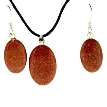 13X18/16X22mm Brown Goldstone Man Made Oval Pendants & Earrings
