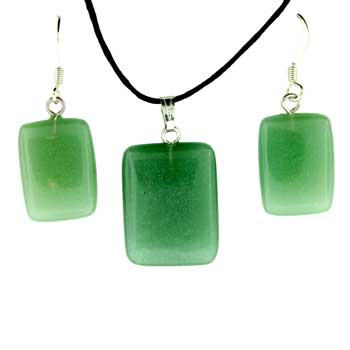 13X18/16X22mm Green Aventurine Rectangle Pendants & Earrings