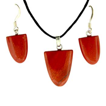 11X16/17X22mm Red Jasper Tongue Pendants & Earrings
