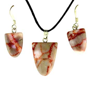 11X16/17X22mm Pink Matrix Stone Tongue Pendants & Earrings