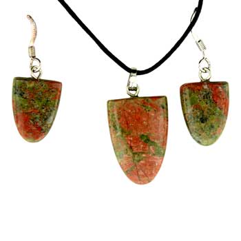 11X16/17X22mm Unakite Tongue Pendants & Earrings