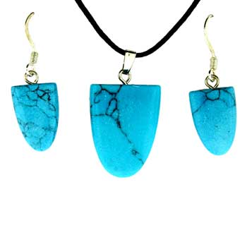 11X16/17X22mm Synthetic Turquoise Tongue Pendants & Earrings
