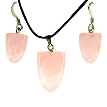 11X16/17X22mm Rose Quartz Tongue Pendants & Earrings