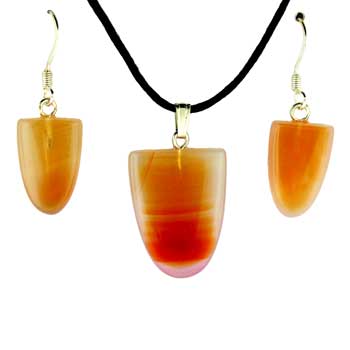 11X16/17X22mm Carnelian Agate Tongue Pendants & Earrings
