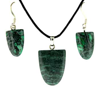 11X16/17X22mm Green Laguna Lace Dyed Tongue Pendants & Earrings