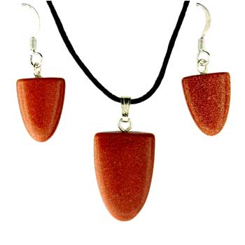 11X16/17X22mm Brown Goldstone Man Made Tongue Pendants & Earrings
