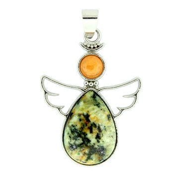 28X38mm African Turquoise Angel Pendants