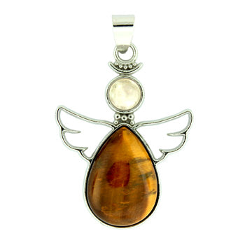 28X38mm Tiger Eye Angel Pendants