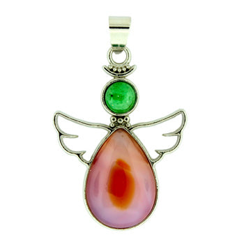 28X38mm Carnelian Agate Angel Pendants