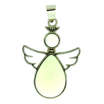 28X38mm Synthetic White Agate Angel Pendants