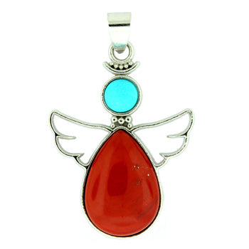 28X38mm Red Jasper Angel Pendants