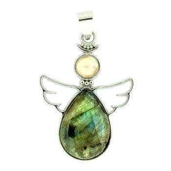 28X38mm Labradorite Angel Pendants