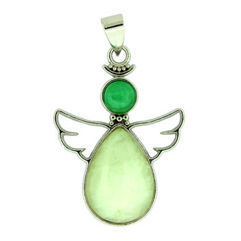 28X38mm Snow Quartz Angel Pendants