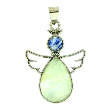 28X38mm Pineapple Quartz Glass Angel Pendants