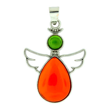 28X38mm Dark Citrine Quartz Glass Angel Pendants