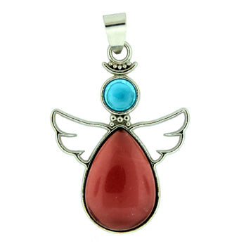 28X38mm Fire Amethyst Angel Pendants