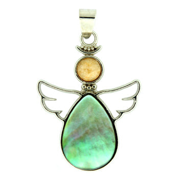 28X38mm Mother Of Pearl Angel Pendants