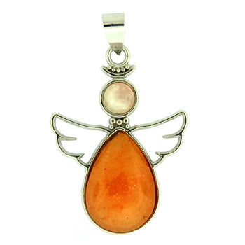28X38mm Red Aventurine Angel Pendants