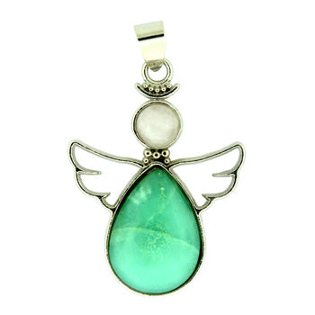 28X38mm Aquamarine Quartz Angel Pendants