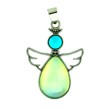28X38mm Opalite Glass Angel Pendants