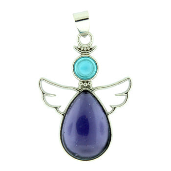28X38mm Purple Amethyst Angel Pendants