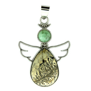 28X38mm Artistic Jasper Angel Pendants