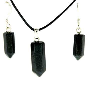 6X16/8X21mm Black Stone Point Pendants