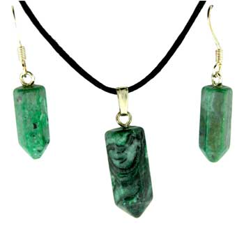 6X16/8X21mm Green Laguna Lace Dyed Point Pendants & Earrings