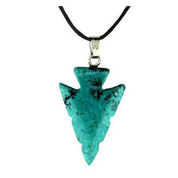 18X44mm Dyed Blue Turquoise Stone Arrowhead Pendants