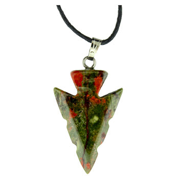 18X44mm Unakite Arrowhead Pendants