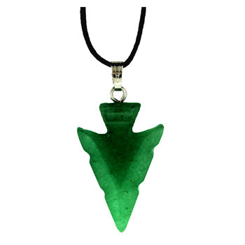 18X44mm Green Aventurine Arrowhead Pendants