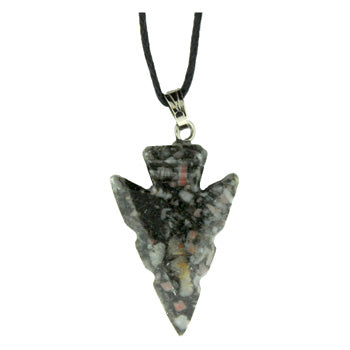 18X44mm Insect Fossil Jasper Arrowhead Pendants